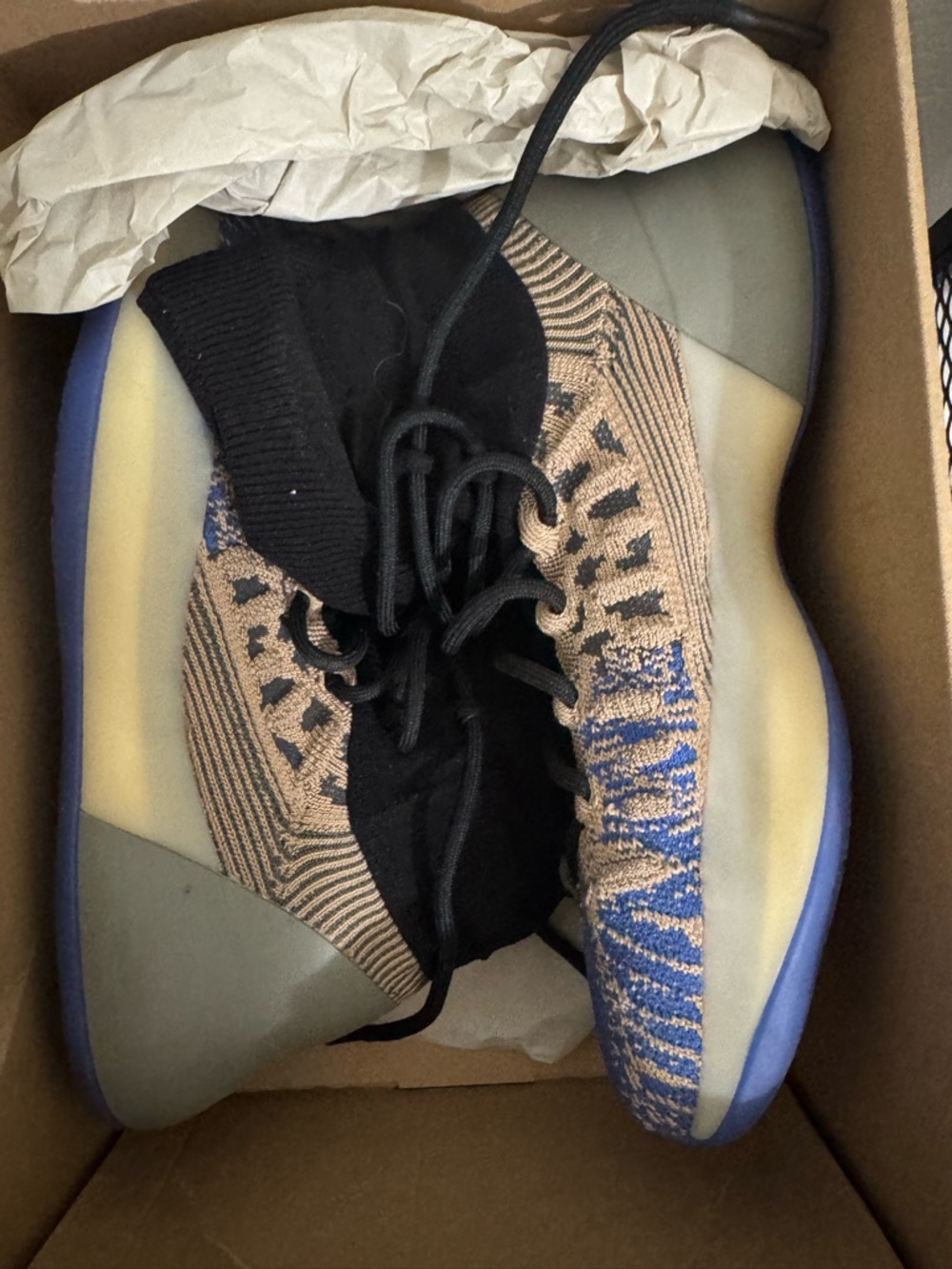 Yeezy Athletic Shoes in Tan, Black, Blue